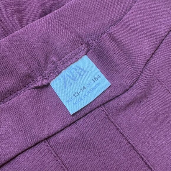 ZARA BURGUNDY BOX PLEAT SKIRT, SIZE: XS / 13-14 KIDS, LIKE NEW - Picture 4 of 4